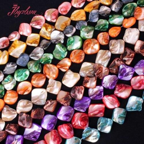 8-10x10-15mm Freeform Shell Natural Stone Beads For DIY Necklace Bracelet Jewelry Making Loose Strand 14"Wholesale Free Shipping