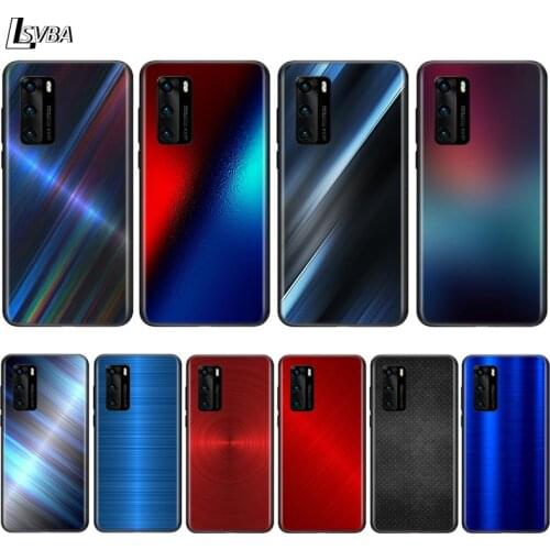 Red Blue Brushed Metal For Huawei P Smart Z S 2021 Pro Plus 2018 2019 2020 Mate 10 20 20X 30 lite Pro Black Phone Case
