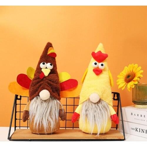 Thanksgiving Turkey Gnome Decorations Plush Faceless Doll Ornaments Halloween