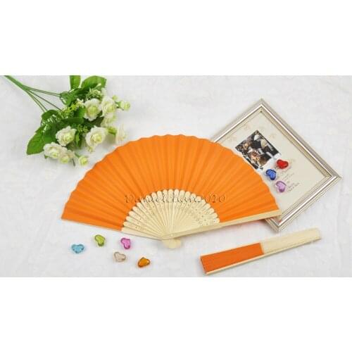 [ Fly Eagle ] Gift Orange Lady Folding Paper Hand Fans Wedding Favor