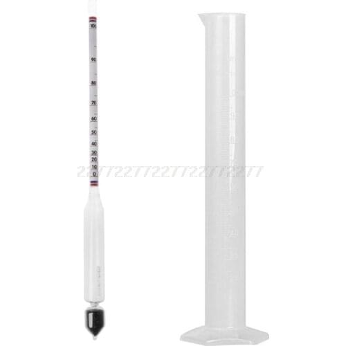 Hydrometer Tester Vintage measuring bottle Set Tools Alcoholmeter Alcohol Meter Wine Concentration Meter 0-100 hydrometer S07 19