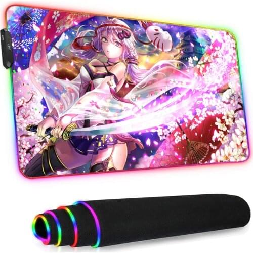 Mouse Pad Rgb Anime Sexy Girls Rug CuteGenshin Impact Laptops Valorant Pc Gamer Keyboard Gaming Accessories Wrist Rest Stitch