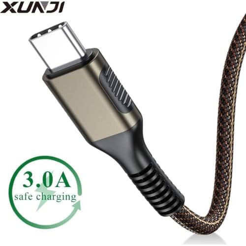 XUNJI Usb C Cable Fast Charging Type C Wire Mobile Phone Andriod Charger Cord For Samsung Xiaomi