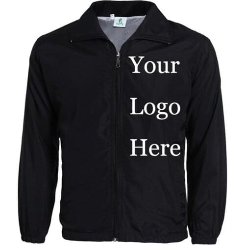 Custom Jacket Windbreaker DIY Printing Embroidery LOGO Designer Photos Thin Wind proof Coat Jackets Advertisement Drop Shipper