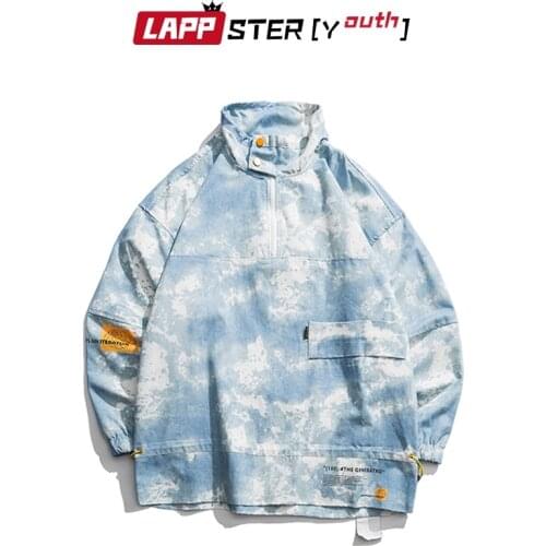 LAPPSTER-Youth Men Tie Dye Japanese Streetwear Hoodies Sweatshirts 2020 Mens Hip Hop Fashions Sweathirt Designer Korean Hoodies