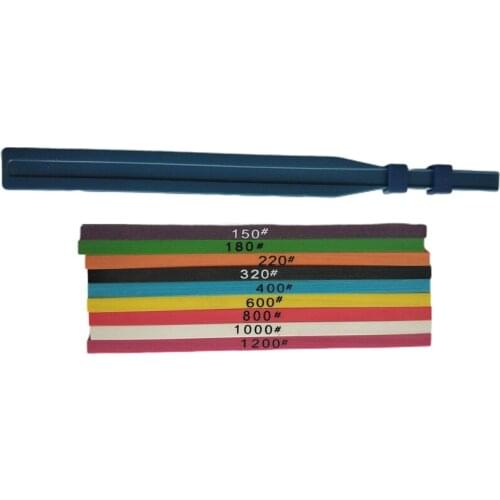 Best 9 Pieces 100 x 4 x 1mm Fiber Whetstone Super Ceramic Whetstone for Mold Polishing + 1 Piece Clamp Bracket