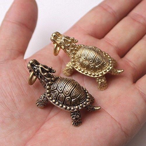 Chinese Style Copper Tortoise Pendant Brass Testudo Turtle Key chain ring buckle