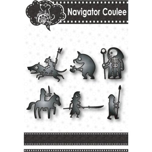 2021 new cute cartoon animal character soldier mage metal cutting mold died of scrapbook cutting decoration creative embossing