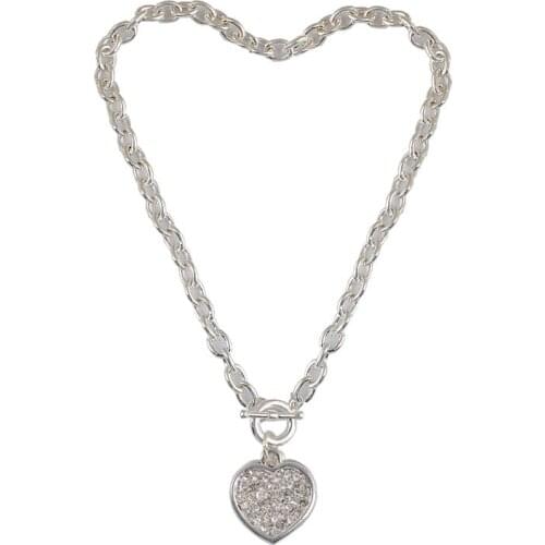 Fashion Two Love Silver Heart Pendant Necklaces Stainless Steel Necklaces Simple Pendant Women Necklace Girl Gift