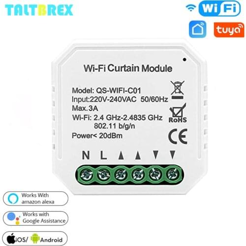 Tuya WiFi Curtain Module Roller Blinds Shutter Garage Door Home automation 110-240V Work with Alexa/Google Home/Siri
