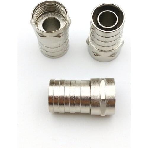 100pcs RG6 F Type Crimp On Connector for TV Coax Cable ADAPTER