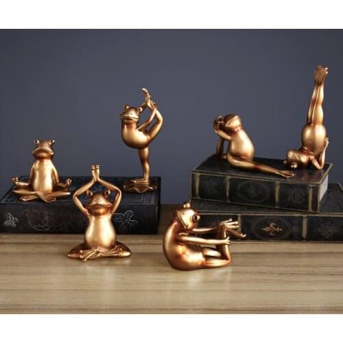 Pastoral Resin Frog Figurines Crafts Home Livingroom Table Furnishing Decoration Hotel Office Desktop Creative Ornaments Decor