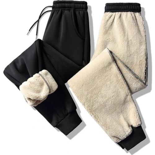 Thick Pants Plus Size Casual Warm Pants Fashion Padded Fit Sweatpants for Home
