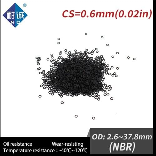 10PCS/lot Rubber Black NBR CS0.6mm OD2.6/2.7/3.4/4.2/7.2/17.2/33/37.8mm O Ring Gasket Oil resistant waterproof Nitrile rubber