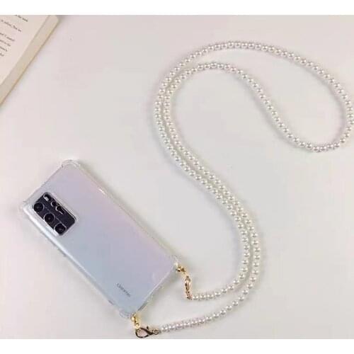 Korean Luxury Pearl Crossbody Necklace Lanyard soft Phone case For Samsung Galaxy S21 S9 S10 S20 PLUS Note 20 10 9 A51 A71 Cover