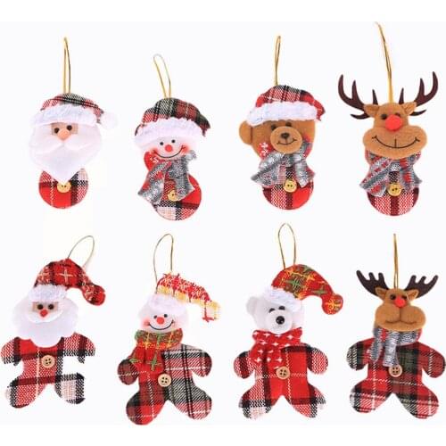 Christmas Ornaments Gift Santa Claus Snowman Reindeer Toy Doll New Year Home Hang Decorations Gift 2021 Ornament