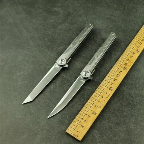 M390 steel titanium alloy handle folding knife outdoor camping portable pocket folding knife EDC sharp survival hunting knife