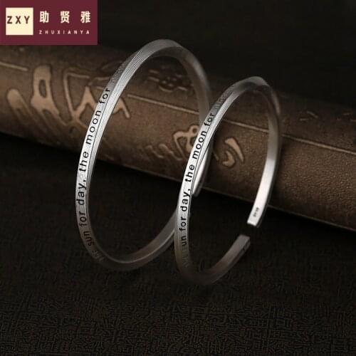 Restoring ancient ways men and women with open bracelets deformation English fashion lovers sterling silver bracelet