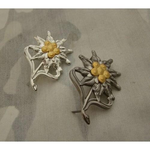 Top quality WW2 WWII German Army medals ELITE Edelweiss Mountain Troops HAT BADGE pin version