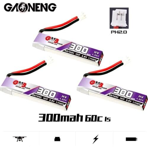 1-10Pcs GNB 1S 300mAh 3.8V Max 120C HV Lipo Battery PH2.0 for US65 UK65 Inductrix Beta65S URUAV UR65 Mobula 7 Tiny Whoop Drone