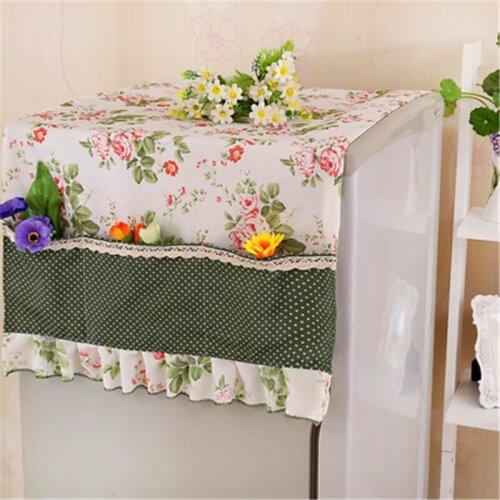 1Pcs 50x120cm Pastoral cloth art Lace Printing Refrigerator cloth dust cover Universal single door refrigerator dust cloth cover