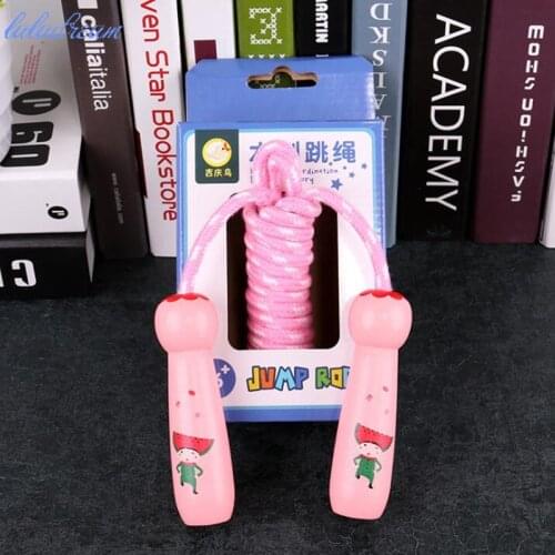 1pc Wooden Cute Cartoon Jump Rope Outdoor Fun Sports Toy Sports Game Boy and Girl Toys Birthday Gift