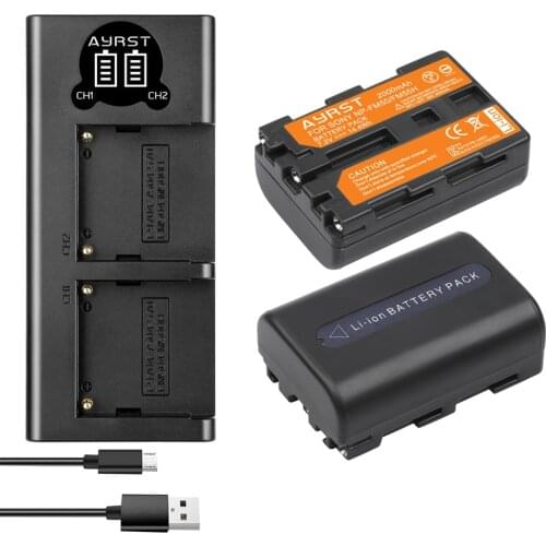 2 Pcs 2000mAh NP-FM50 NPFM50 NP-FM50 NP Battery + USB charger for Sony NP-FM51 NP-FM30 NP-FM55H CD-TRV108 DCR-PC101 A100 Series