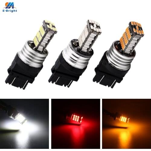 2PCS 3157 P27/5W T25 3057 4057 4157 Led Car Bulbs Brake Stop Parking Light Canbus NO Error Nonpolarity White Amber Red 12V 4014