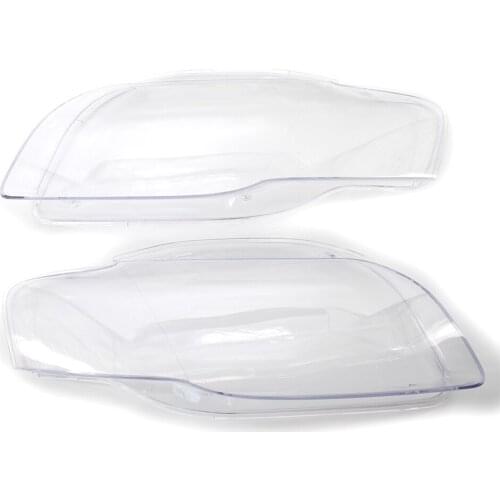 2Pcs Left&Right Headlight Lens Headlamp Cover Clear Fit For Audi A4 B7 2005-2008