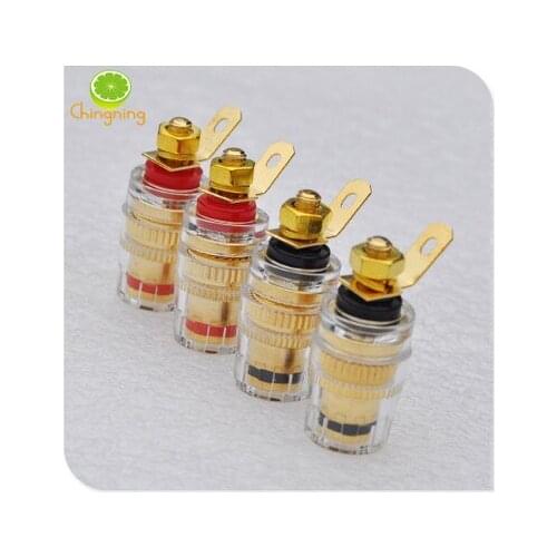 2 pcs Medium crystal binding post Anti-oxidation audio binding post Speaker terminal block Speaker wire post