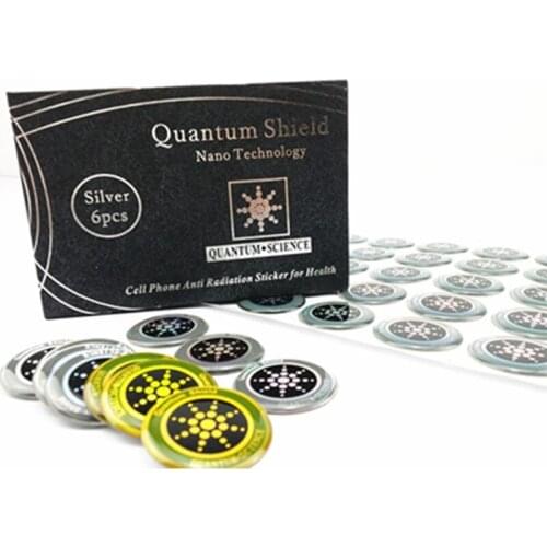 300pcs/lot Wholesales Price Golden Round Phone Sticker Anti Radiation Shield Silver With Negative Ions Retail Package DHL/EMS