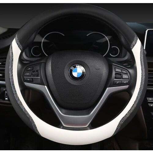 38CM Car Steering Wheel Cover Anti slip Leather Cars Wheels Covers Breathable Hand Stitching Steering-Wheel Car-stying Universal