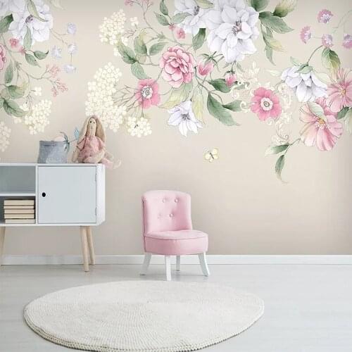 Custom 3D Wall Paper Bedroom Creative Art Wall Painting Modern Pastoral Flower Waterproof Canvas Fabric Large Mural Wallpaper