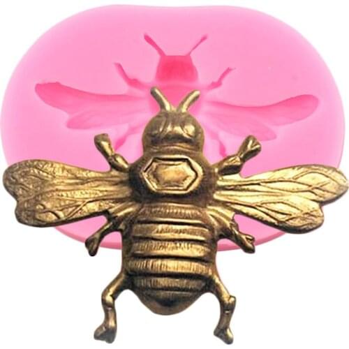 3D Bee Silicone Mold Baroque Relief Cupcake Topper Fondant Cake Decorating Tools Chocolate Gumpaste Molds Candy Resin Moulds