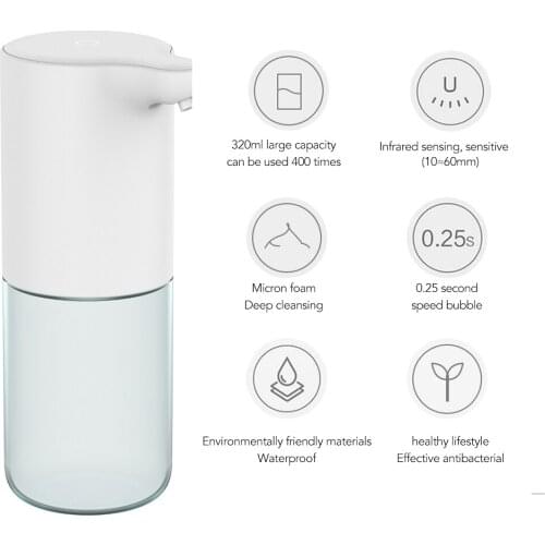 Automatic Foaming Soap Dispenser Infrared Induction Sensor Foaming Hand Washer IPX4 Foam Soap Dispenser for Bathroom Kitchen