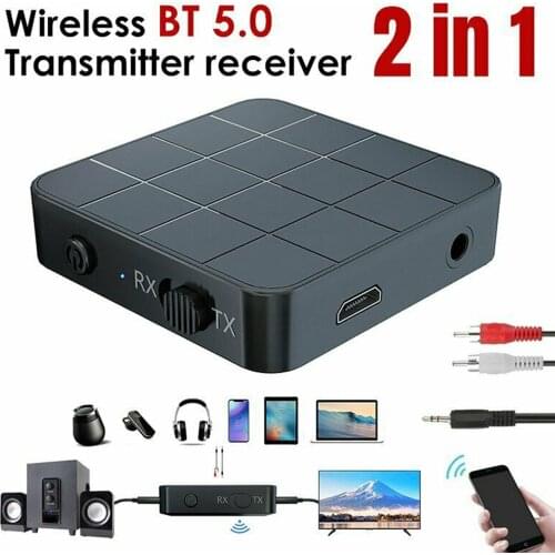 Bluetooth 5.0 Transmitter & Receiver Wireless Audio Adapter 2in1 Music 3.5mm Aux
