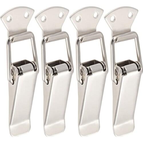 Large Toggle Latch Stainless Steel Spring Loaded Catch Clamp Clip for Toolbox, Cases, Chests 130mm/5.1" Length -Pack of 4