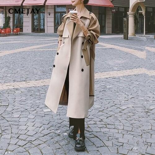 CMETAY Women's Long Trench Coats