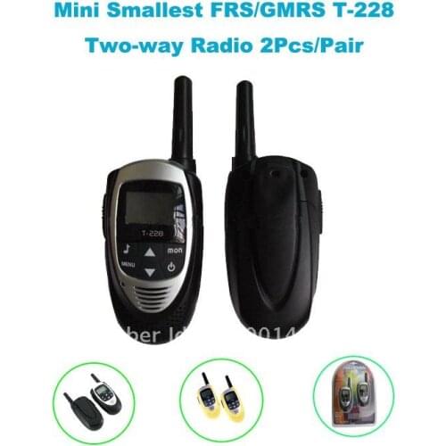 Hot Sales Mini 22 Channels FRS/GMRS LCD Screen T-228 Two-way Radio (2pcs/ pair)