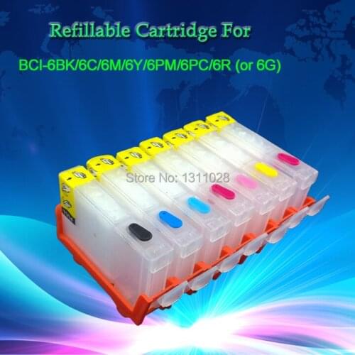 INK WAY BCI-6 6B 6C 6M 6Y 6PC 6PM 6G or 6R Refillable ink cartridges WITHOUT CHIP for CANON i990