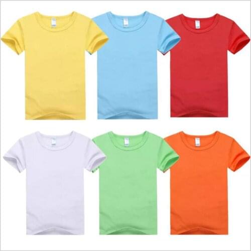 Solid Color 2020 Children T Shirts Summer T-shirt For Girls 2-8T Tops For Boys Cotton Kids Tees School Toddler Outerwear