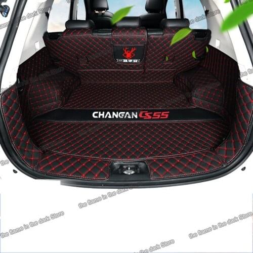Lsrtw2017 for changan cs55 leather car trunk mat cargo liner 2018 2019 2020 accessories rug carpet chana boot 2021 rear