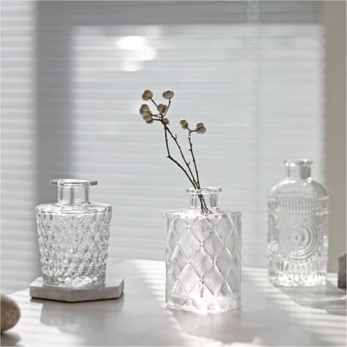 Mini Creative Glass Vase Crafts Tabletop Crystal Transparent Flower Pot Terrarium Hydroponic Container Wedding Decoration