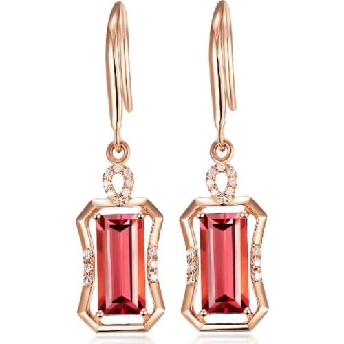 Fashion Earrings 925 Silver Jewelry with Zircon Gemstone Rose Gold Color Drop Earrings for Women Wedding Party Gift Accessories