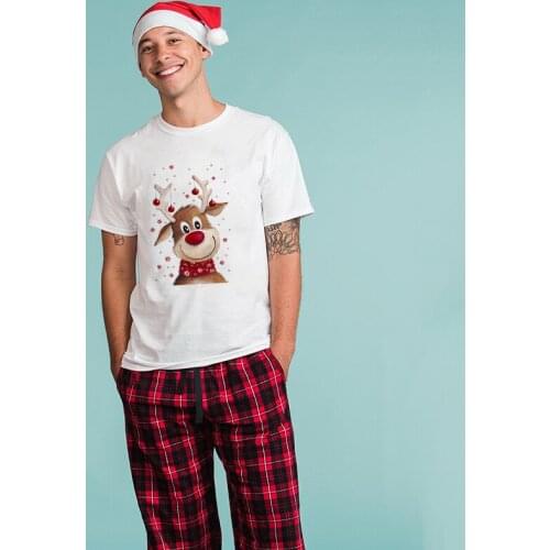 Men Fashion Christmas Harajuku Short Sleeve T-shirt Tops Clothes Harajuku Streetwear Tee Shirt Christmas T Shirt Outwear