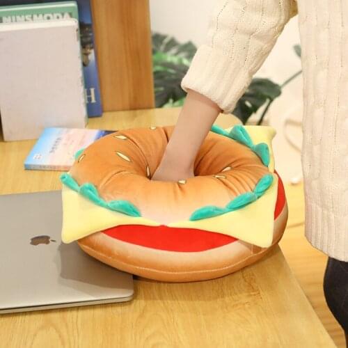 35CM Soft Simulation Hamburger Plush Toys Creative Food Bread Pillow for Girls Sofa Chair Cushion Stuffed Cute Birthday Gifts