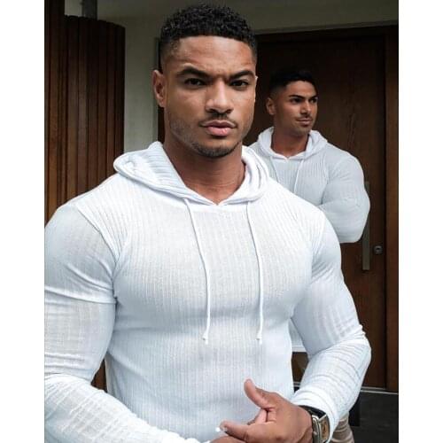 New Spring Fashion Hooded Sweaters Men Warm Turtleneck Mens Sweaters Slim Fit Pullover Men Sports Sweater Men Fitness Knitwear
