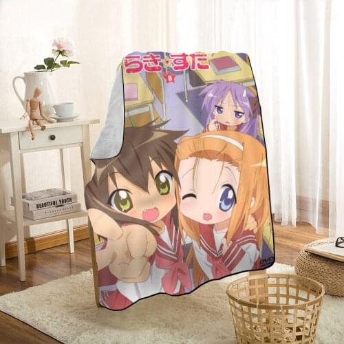New Arrival Lucky Star Anime Blankets Printing Soft Blanket Throw On Home/Sofa/Bedding Portable Adult Travel Cover Blanket