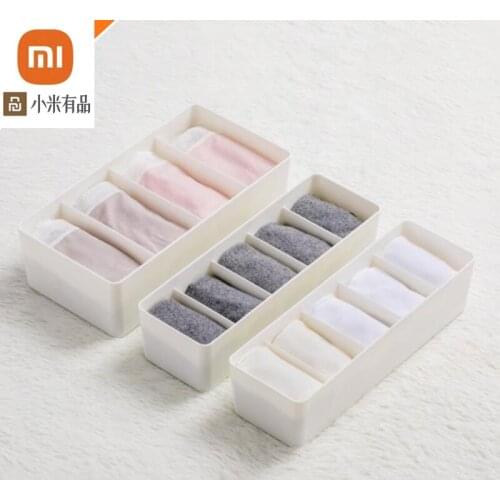Original xiaomi mijia compartment storage box socks underwear storage box office supplies cosmetics box smart home