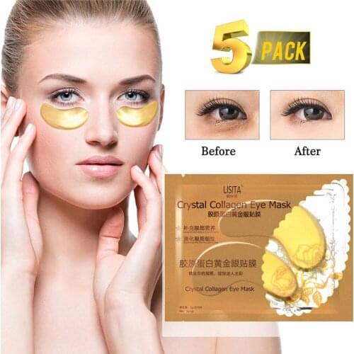 5 Pairs Crystal Collagen Gold Eye Mask Anti-Aging Dark Circles Acne Beauty Patches For Eye Skin Care Eye Masks Sheet Cosmetics